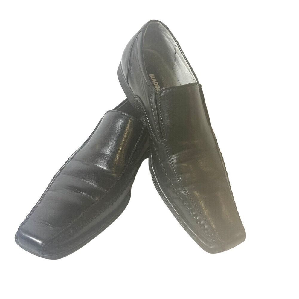 Madden M-Trace Black Faux Leather Slip On Square Toe Casual Comfort Men 11M Shoe